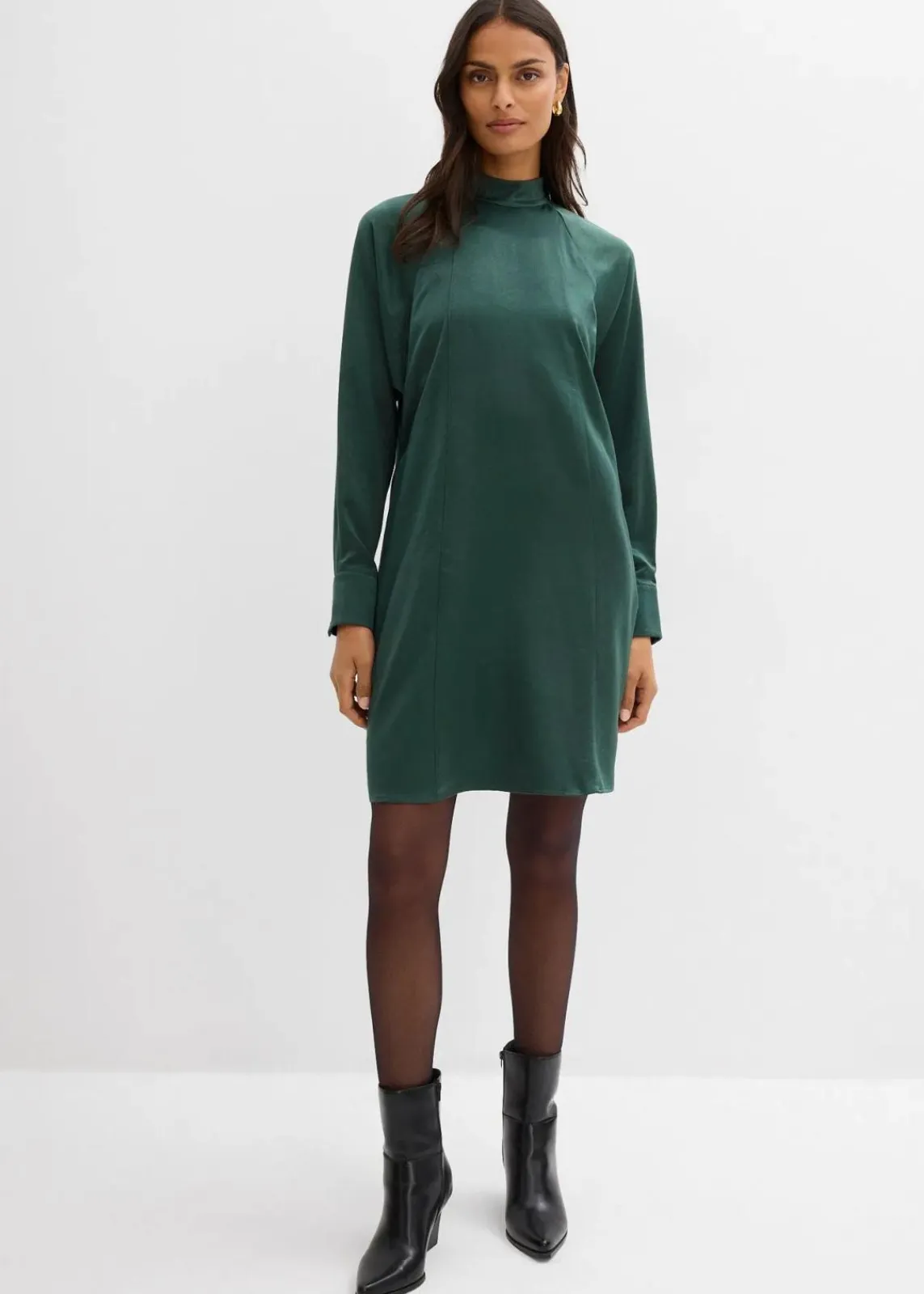 bonprix Bekleidung·Pullover & Strickjacken|Kleider^Kleid aus Viskose-Mix schattengrün