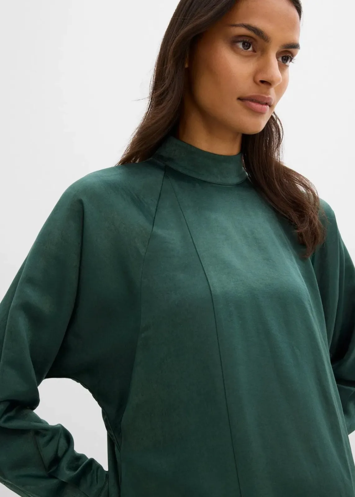 bonprix Bekleidung·Pullover & Strickjacken|Kleider^Kleid aus Viskose-Mix schattengrün