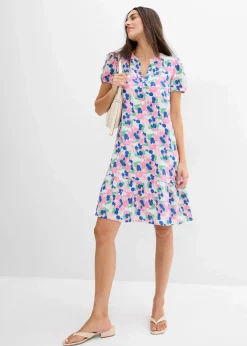 bonprix Kleider|Bekleidung·Pullover & Strickjacken^Kleid aus weichem Musselin bunt geblümt