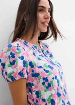 bonprix Kleider|Bekleidung·Pullover & Strickjacken^Kleid aus weichem Musselin bunt geblümt
