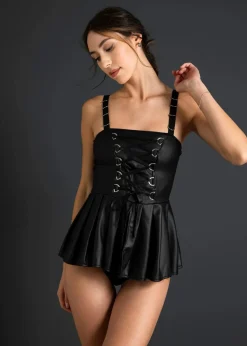 bonprix Erotikwäsche^Kleid aus Wetlook schwarz