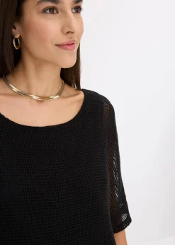 bonprix Kleider|Bekleidung·Pullover & Strickjacken^Kleid in 2 in 1 Optik schwarz