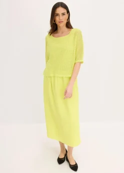 bonprix Bekleidung·Pullover & Strickjacken|Kleider^Kleid in 2 in 1 Optik zitrusgelb