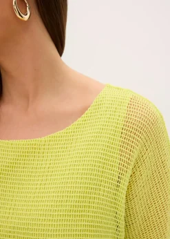 bonprix Bekleidung·Pullover & Strickjacken|Kleider^Kleid in 2 in 1 Optik zitrusgelb
