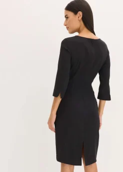 bonprix Bekleidung·Pullover & Strickjacken^Kleid mit Bindedetail schwarz