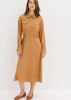 bonprix Bekleidung·Pullover & Strickjacken|Kleider^Kleid mit Hemdkragen haselnuss