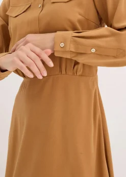bonprix Bekleidung·Pullover & Strickjacken|Kleider^Kleid mit Hemdkragen haselnuss