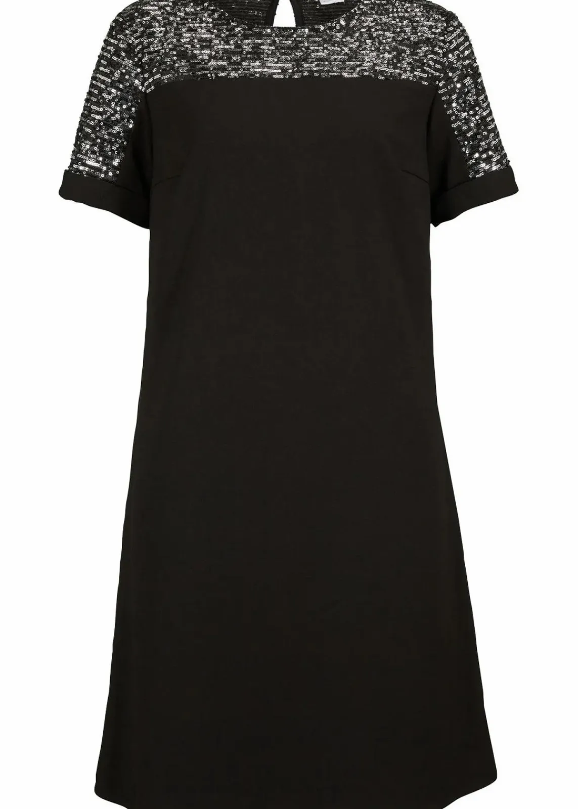 bonprix Kleider|Bekleidung·Pullover & Strickjacken^Kleid mit Pailetten-Einsatz schwarz