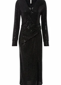 bonprix Kurzgrößen|Bekleidung·Pullover & Strickjacken^Kleid mit Pailletten schwarz