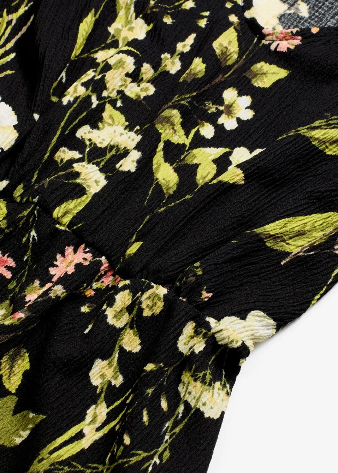 bonprix Bekleidung·Pullover & Strickjacken|Kleider^Kleid mit Puffärmeln schwarz floral