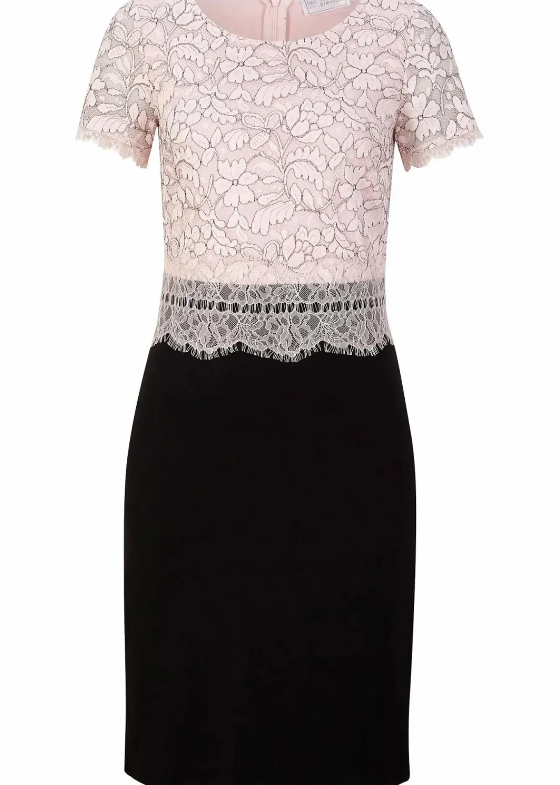 bonprix Kleider^Kleid mit Spitze schwarz/zartrosa