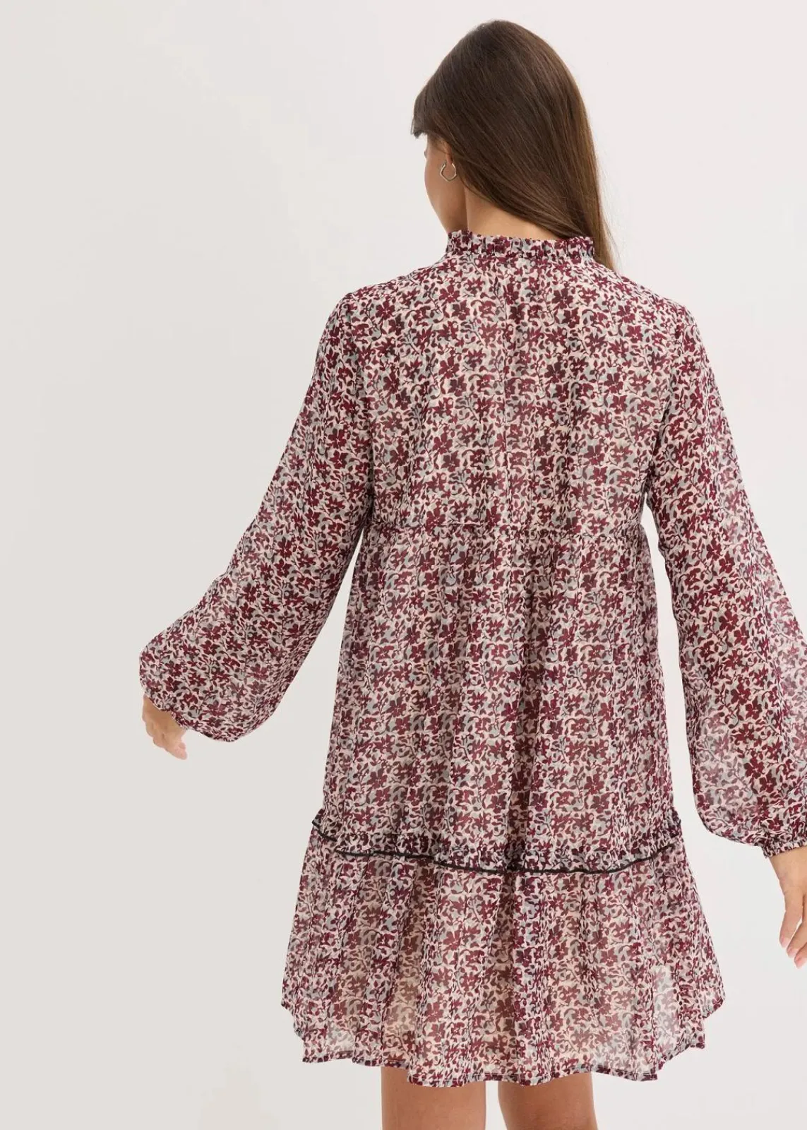 bonprix Bekleidung·Pullover & Strickjacken|Kleider^Kleid mit Stickerei wollweiß bedruckt