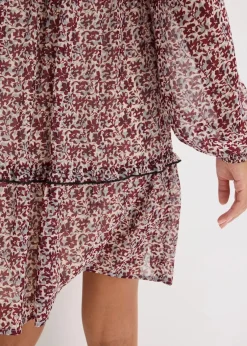 bonprix Bekleidung·Pullover & Strickjacken|Kleider^Kleid mit Stickerei wollweiß bedruckt