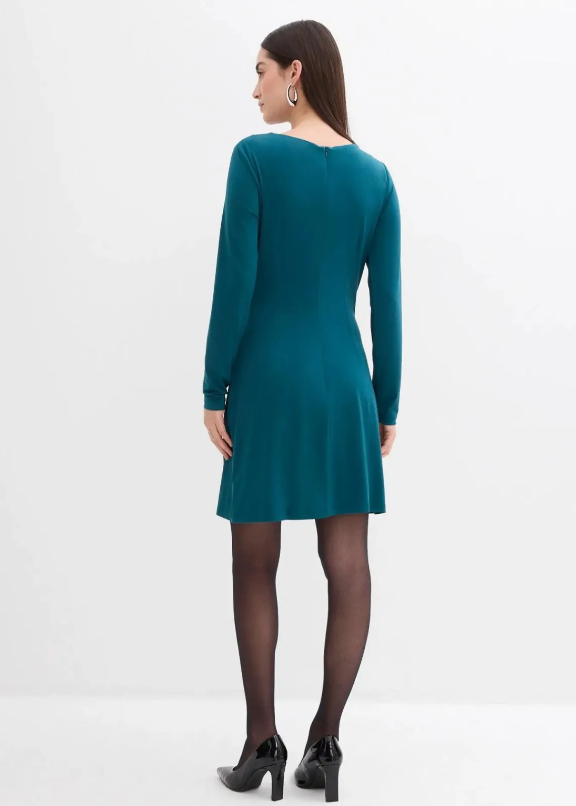 bonprix Kleider|Bekleidung·Pullover & Strickjacken^Kleid mit U-Bootausschnitt petrolblau