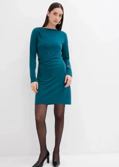 bonprix Kleider|Bekleidung·Pullover & Strickjacken^Kleid mit U-Bootausschnitt petrolblau