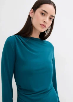 bonprix Kleider|Bekleidung·Pullover & Strickjacken^Kleid mit U-Bootausschnitt petrolblau