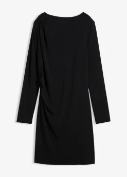 bonprix Bekleidung·Pullover & Strickjacken|Kleider^Kleid mit U-Bootausschnitt schwarz