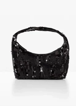 bonprix Taschen^Kleine Handtasche mit Pailletten schwarz
