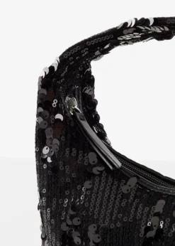 bonprix Taschen^Kleine Handtasche mit Pailletten schwarz