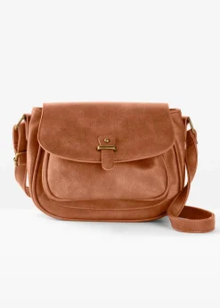 bonprix Taschen^kleine Umhängetasche mit Schnallendetail cognac