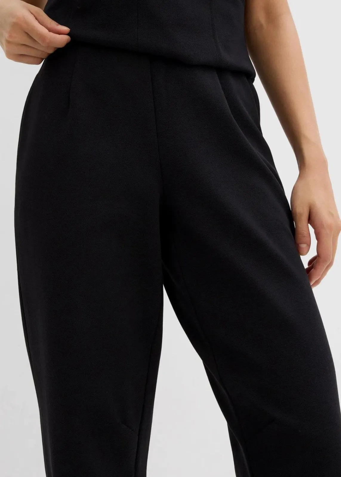 bonprix Zweiteiler & Sets|Hosen^Knöchellange Hose aus Piqué schwarz
