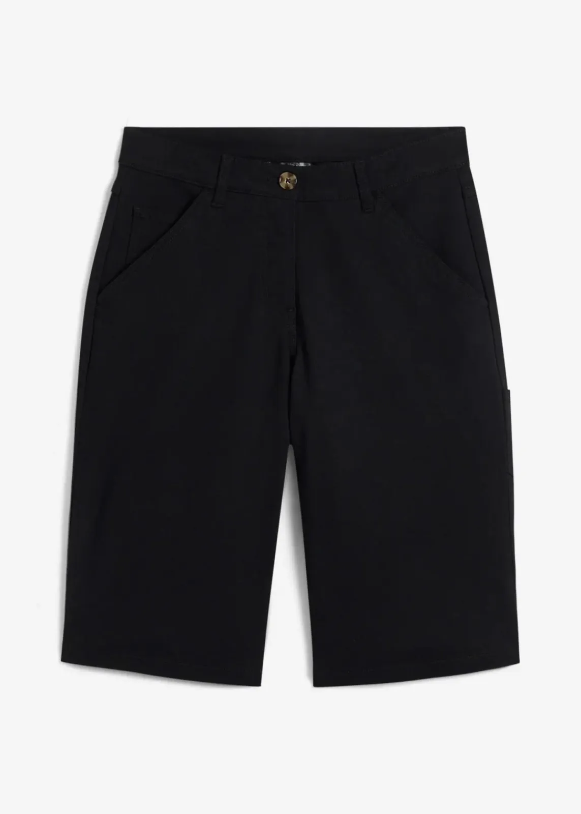 bonprix Bekleidung·Outdoorbekleidung|Bekleidung·Kleider^Knielange Baumwoll-Bermuda mit Utility-Details schwarz
