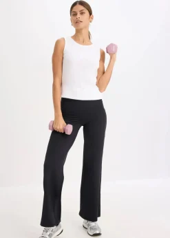 bonprix Bekleidung·Sweat|Bekleidung·Kleider^Komfort- Sport-Hose mit verstellbarer Beinweite schwarz