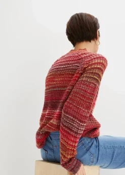 bonprix Bekleidung·Umstandsmode|Bekleidung·Jeans^Komfortabler Grobstrick-Pullover ahornrot meliert