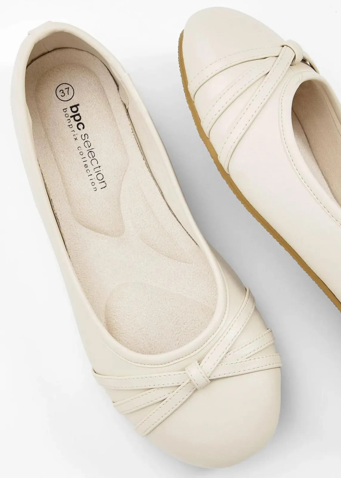 bonprix Schuhe & Accessoires In Spezialgrößen·Weite Schuhe|Schuhe & Accessoires In Spezialgrößen·Schuhe In Übergröße^Komfort-Ballerinas in bequemer Weite creme