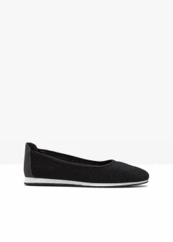 bonprix Komfortschuhe|Sommerschuhe^Komfort-Ballerinas mit Stretch Fit schwarz
