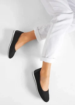 bonprix Komfortschuhe|Sommerschuhe^Komfort-Ballerinas mit Stretch Fit schwarz