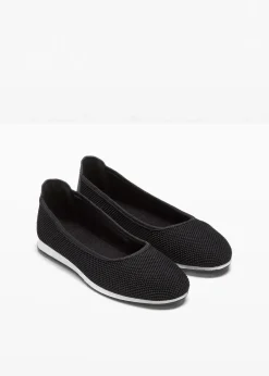 bonprix Komfortschuhe|Sommerschuhe^Komfort-Ballerinas mit Stretch Fit schwarz