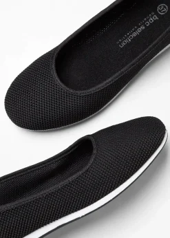 bonprix Komfortschuhe|Sommerschuhe^Komfort-Ballerinas mit Stretch Fit schwarz