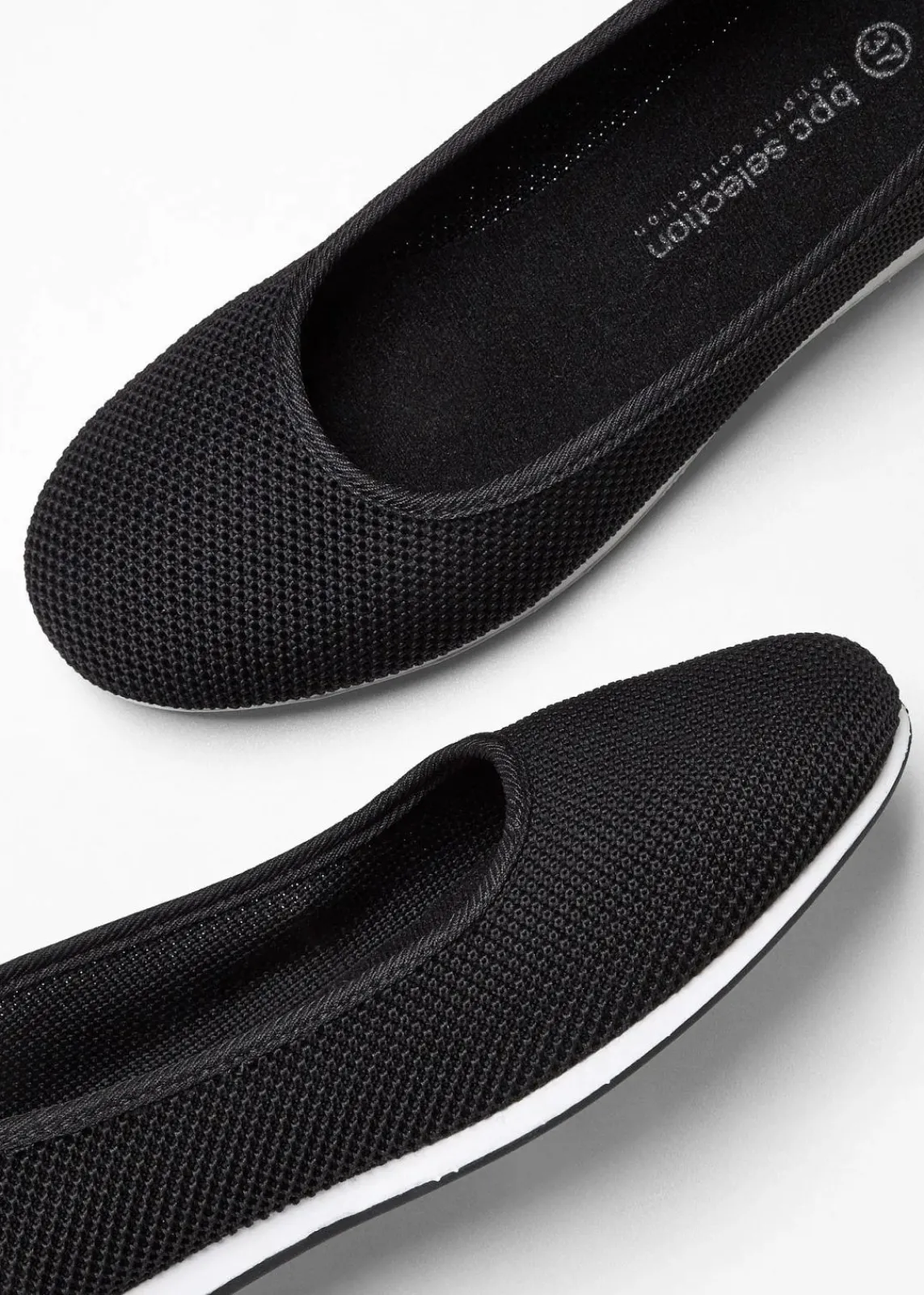 bonprix Komfortschuhe|Sommerschuhe^Komfort-Ballerinas mit Stretch Fit schwarz