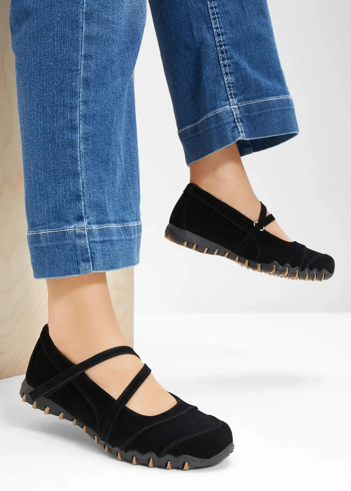 bonprix Komfortschuhe|Sommerschuhe^Komfort-Mary-Janes mit flexibler Sohle schwarz