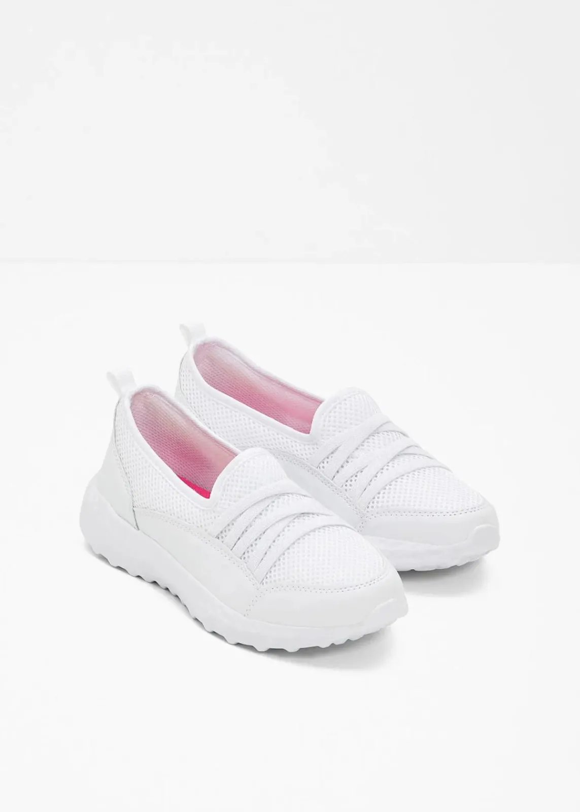 bonprix Schuhe & Accessoires In Spezialgrößen·Schuhe In Übergröße|Sneaker^Komfort-Slip-In-Sneaker mit leichter Sohle weiß