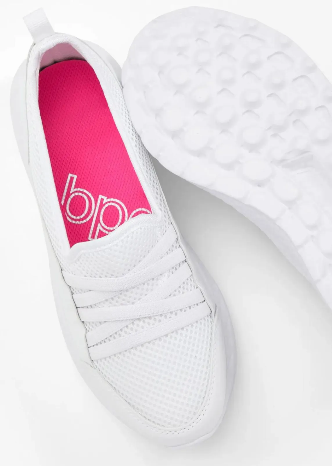 bonprix Schuhe & Accessoires In Spezialgrößen·Schuhe In Übergröße|Sneaker^Komfort-Slip-In-Sneaker mit leichter Sohle weiß