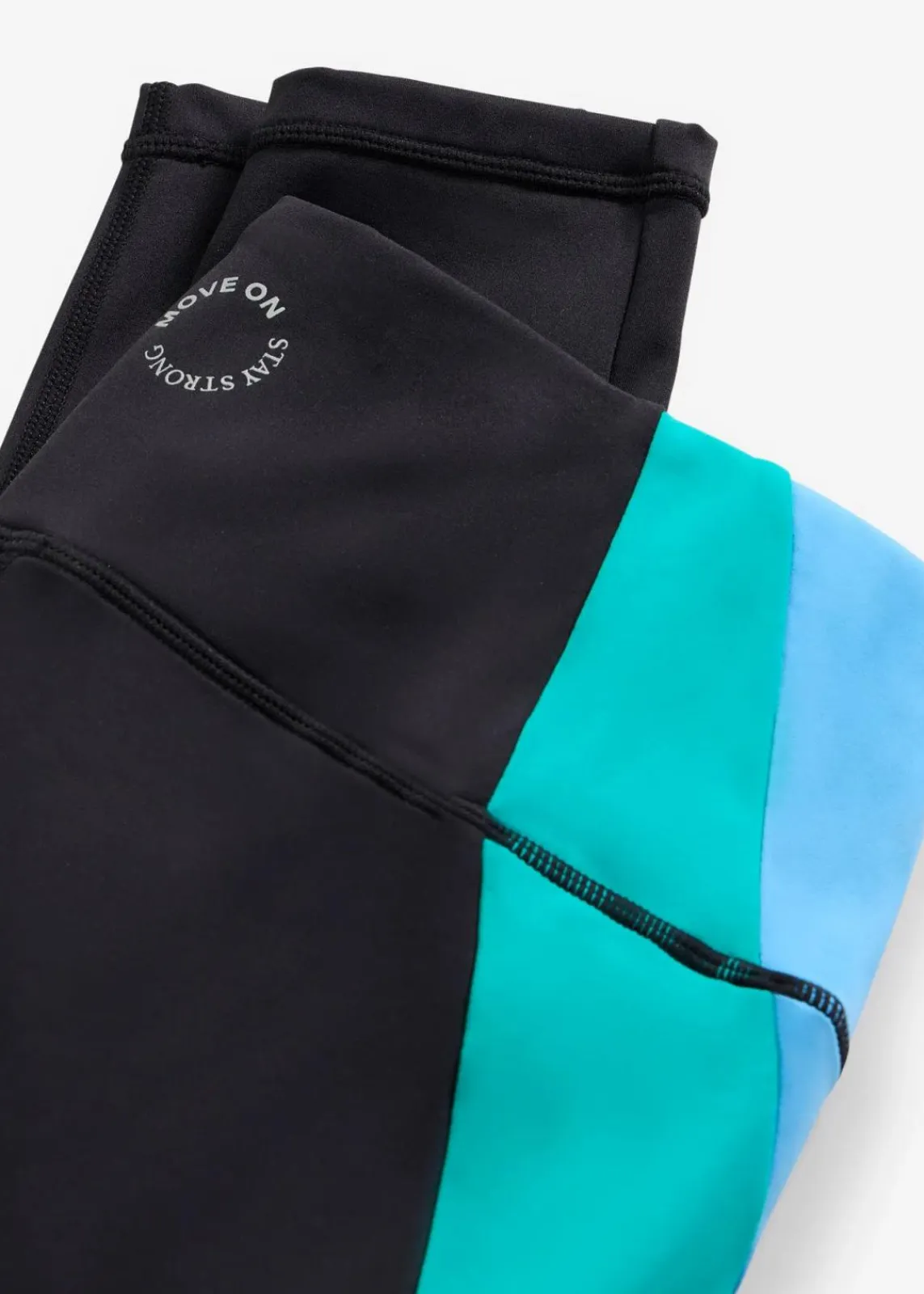 bonprix Bekleidung·Sweat|Bekleidung·Kleider^Komfort-Sport-Leggings in Kontrastfarben, schnelltrocknend schwarz/smaragd/brilliantblau
