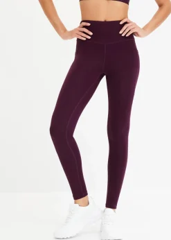 bonprix Sportbekleidung|Bekleidung·Kleider^Komfort-Sport-Leggings mit Handytasche, schnelltrocknend holunderbeere