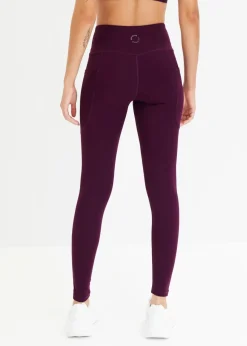 bonprix Sportbekleidung|Bekleidung·Kleider^Komfort-Sport-Leggings mit Handytasche, schnelltrocknend holunderbeere
