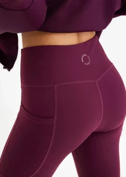 bonprix Sportbekleidung|Bekleidung·Kleider^Komfort-Sport-Leggings mit Handytasche, schnelltrocknend holunderbeere