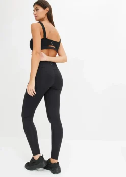 bonprix Sportbekleidung|Bekleidung·Kleider^Komfort-Sport-Leggings mit Handytasche, schnelltrocknend schwarz