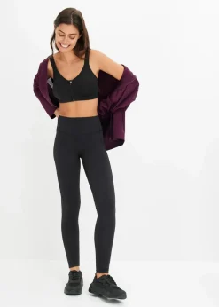bonprix Sportbekleidung|Bekleidung·Kleider^Komfort-Sport-Leggings mit Handytasche, schnelltrocknend schwarz