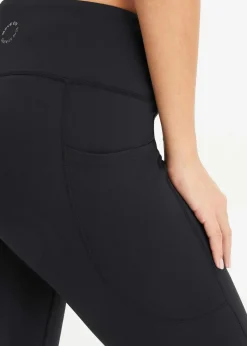 bonprix Sportbekleidung|Bekleidung·Kleider^Komfort-Sport-Leggings mit Handytasche, schnelltrocknend schwarz