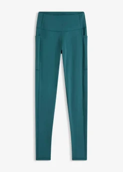 bonprix Bekleidung·Sweat|Bekleidung·Kleider^Komfort-Sport-Leggings mit Handytasche, schnelltrocknend petrolgrün