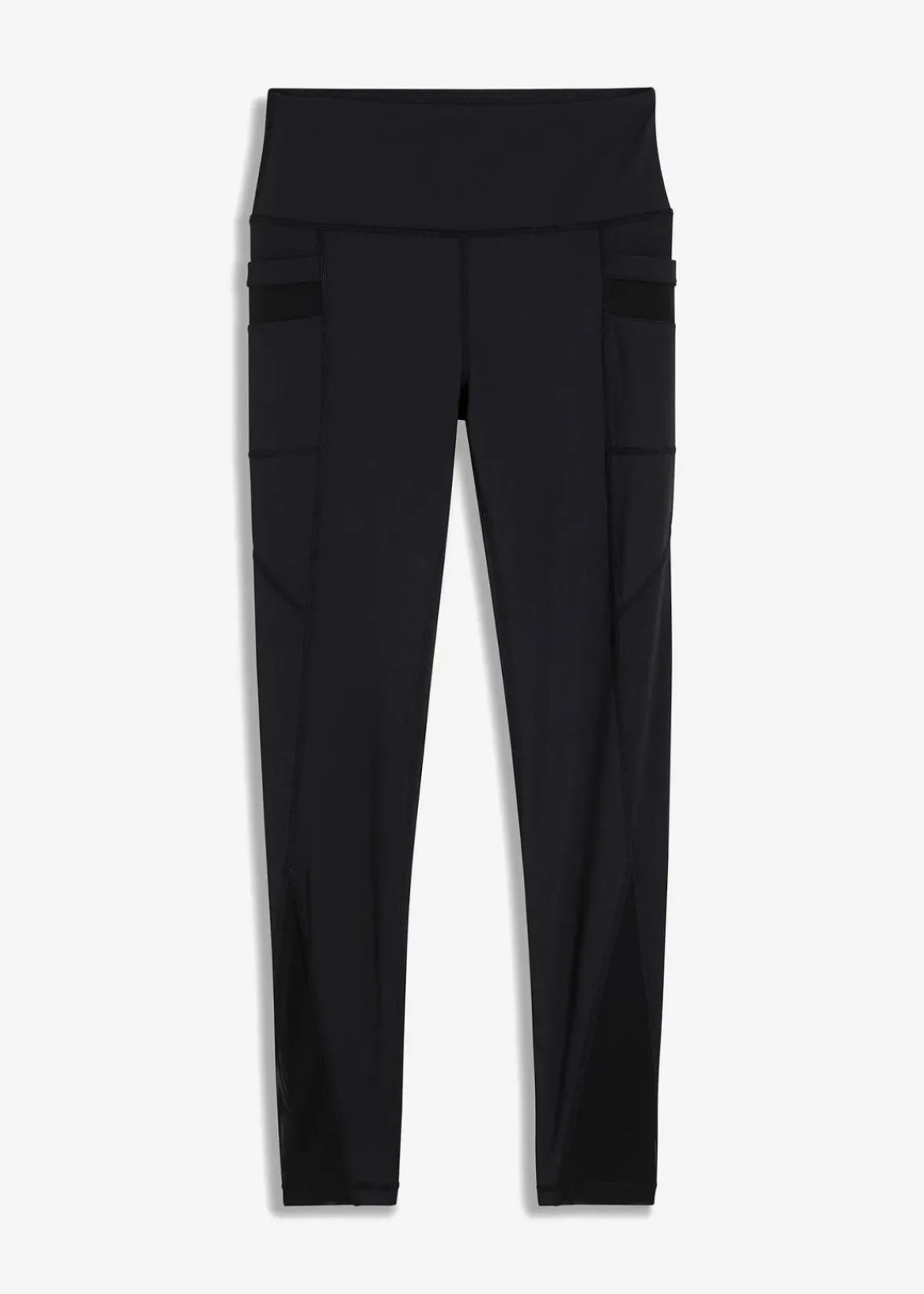 bonprix Bekleidung·Sweat|Bekleidung·Kleider^Komfort-Sport-Leggings mit transparentem Mesh und Handytasche schwarz