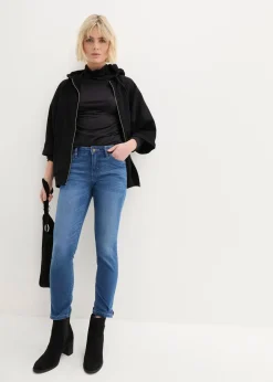 bonprix Jeans|Bekleidung·Shirts & Tops^Komfort-Stretch-7/8-Jeans mit Schlitz blau denim used
