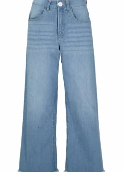 bonprix Jeans|Bekleidung·Shirts & Tops^7/8-Komfort-Stretch-Jeans, Wide Fit hellblau denim used