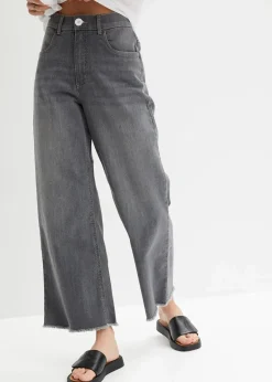 bonprix Jeans|Bekleidung·Shirts & Tops^7/8-Komfort-Stretch-Jeans, Wide Fit grau denim