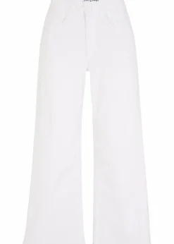 bonprix Jeans|Bekleidung·Shirts & Tops^7/8-Komfort-Stretch-Jeans, Wide Fit weiß twill